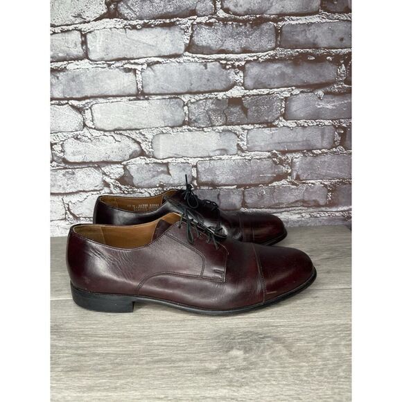Bostonian First Flex Classic Burgundy Leather Dress Shoes Cap Toe Oxfords Men 12 main image 4